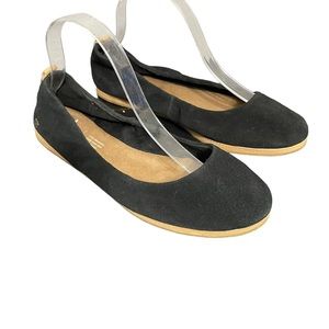 Toms Ortholite Cushioned Ballet Flats Black Suede Comfort Womens 9